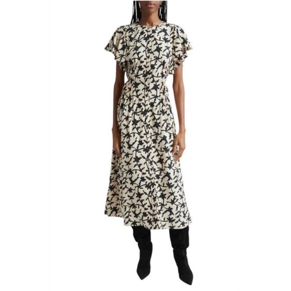 ULLA JOHNSON Floral Printed Anais Midi Dress